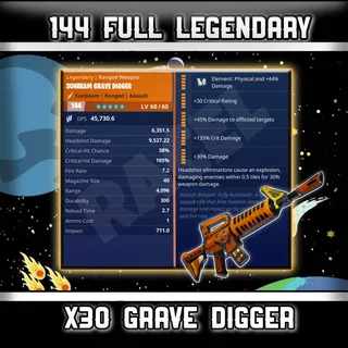 30× 144 GR Grave Digger | Fortnite STW