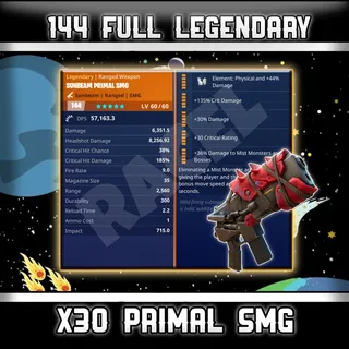 30× 144 GR Primal SMG | Fortnite STW