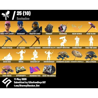 Fortnite Account - 81 Skins Master Chief (Black) | OG STW