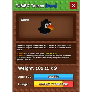 JUMBO TOUCAN COLOSSAL 100KG+