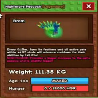 NIGHTMARE COLOSSAL PEACOCK