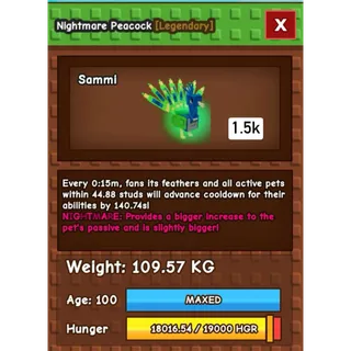 NIGHTMARE TITANIC COLOSSAL GODLY PEACOCK