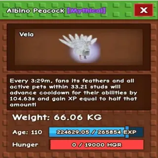 ALBINO PEACOCK / GROW A GARDEN 1