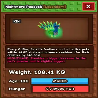 NIGHTMARE COLOSSAL PEACOCK