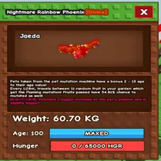 HUGE NIGHTMARE RAINBOW HATCH PHOENIX