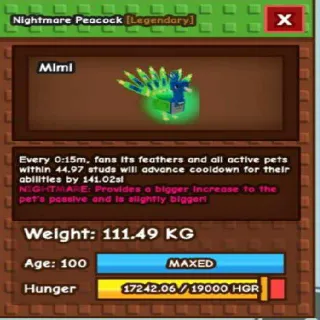 NIGHTMARE COLLOSAL PEACOCK