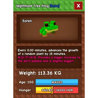 NIGHTMARE TREE FROG COLOSSAL 100KG+