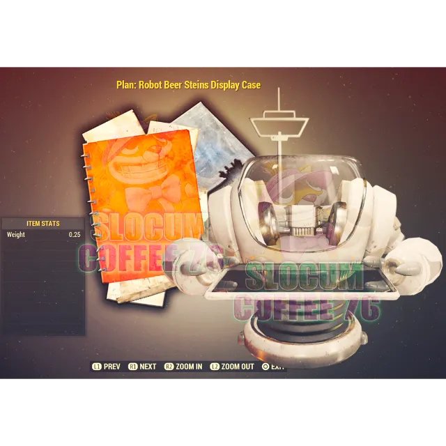 Robot Beer Steins Display Case Plan Fallout 76 Game Items Gameflip