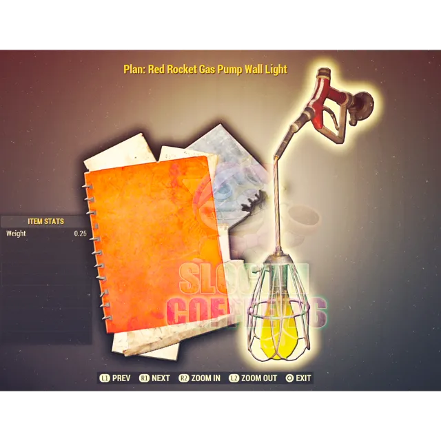 Red Rocket Gas Pump Wall Light Plan Fallout 76 Game Items Gameflip