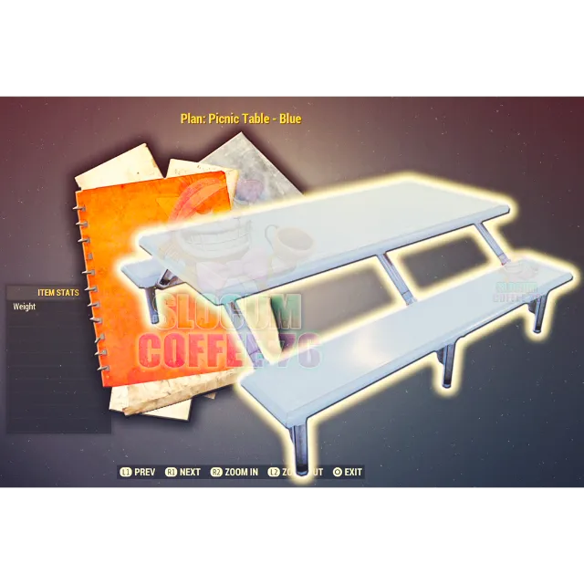 Picnic Table Blue Plan Fallout 76 Game Items Gameflip