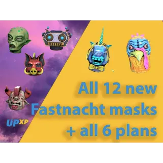 All 6 new Fastnacht Glowing masks + 6 new plans 2024