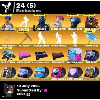 Fortnite og account⭐TAKE THE L⭐88 SKINS⭐BLUE TEAM LEADER⭐TRILOGY