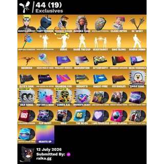 ⭐️RENEGADE RAIDER⭐️134 SKINS⭐️NARUTO⭐️2150 VBUCKS⭐️