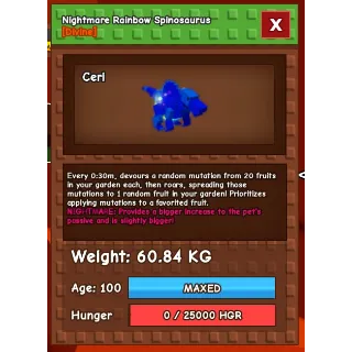 HUGE NIGHTMARE RAINBOW HATCHED SPINOSAURUS