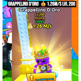5X Lucky Grappellino D'Oro 1.26M/s Lvl 200 | Escape Tsunami For Brainrots | Max Level Lvl 200