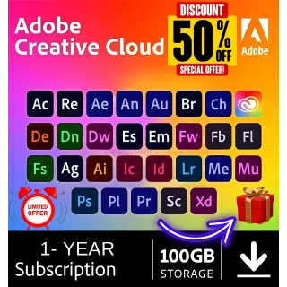 1 YEAR SUBSCRIPTIONS ADOBE CREATIVE CLOUD INCLUDE ALL APPLICATION 12 MONTHS - 1 TB - IN YOUR EMAIL - MAC/WIN