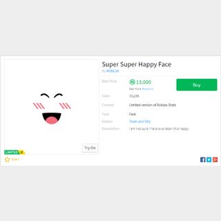 Bundle Roblox Super Happy Face In Game Items Gameflip - happy roblox