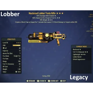 3 ★ | Lobber Tesla Nocturnal Hit Chance 90 Weight | Rare