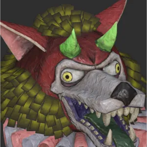 Glowing Blue Devil Mask