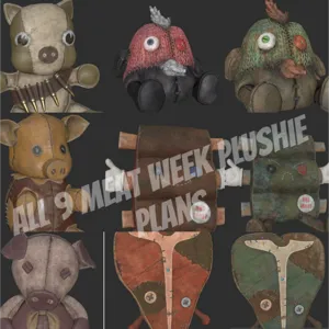 ALL 9 Meat Week Plushies