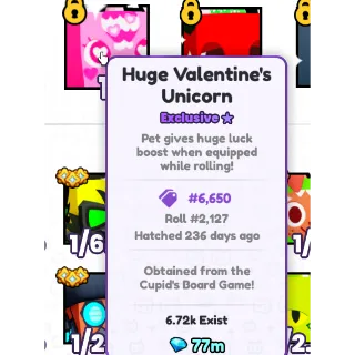 Huge Valentines unicorn Pets go