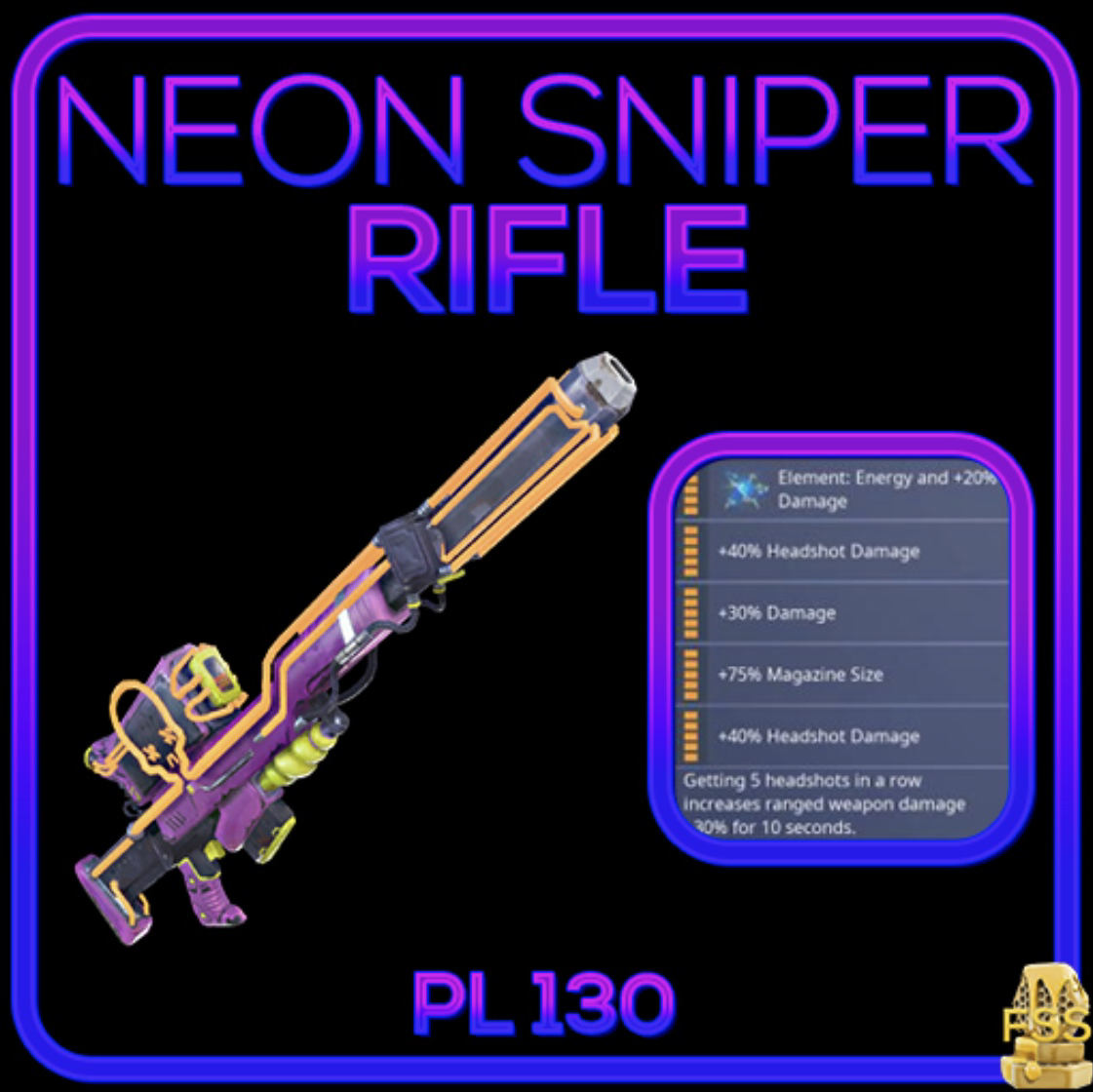 Bundle Neon Sniper Rifle Lvl130 X2 In Game Items - 