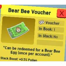 bee swarm simulator bee bear voucher