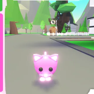 Neon pink cat