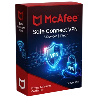 McAfee Safe Connect VPN 5 Devices 1 Year