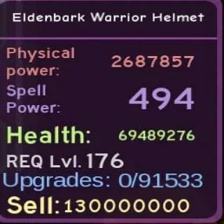 Dungeon Quest Reborn | Eldenbark Warrior Helmet