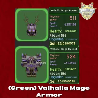 Dungeon Quest Reborn | (Green) Valhalla Mage Set