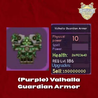 Dungeon Quest Reborn | (Purple) Valhalla Guardian Armor