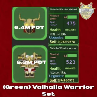 Dungeon Quest Reborn | (Green) Valhalla Warrior Set