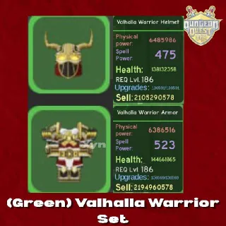 Dungeon Quest Reborn | (Green) Valhalla Warrior Set
