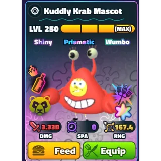 SINGLE DIGIT RAINBOW SS SW Kuddly Krab Mascot NC HDS