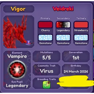[Vigor] 3/3 GEMSTONE Veidreki DBL FM VAMPIRE THEME