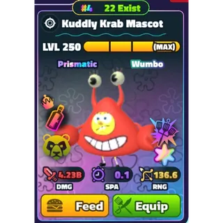 Rainbow #4 SS Wumbo Kuddly Krab Mascot 
