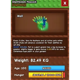 [MALI] 82.49 KG Giant Golem Peacock