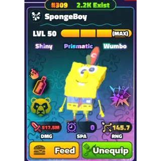 Gold SW Spongeboy [MAX LEVEL] - Spongebob Tower Defense