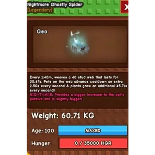 60KG GHOSTLY HATCH SPIDER NM
