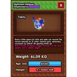 61KG RAINBOW HATCH DILO NIGHTMARE