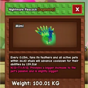 100KG NIGHTMARE PEACOCK