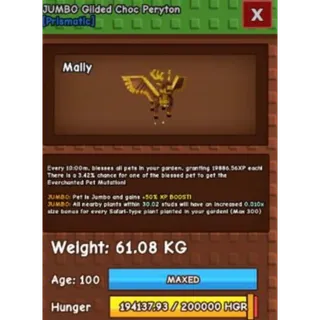 HUGE GILDED CHOC PERYTON