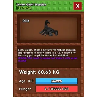 60KG GIANT SCORPION VENOM CHEAPEST DEAL