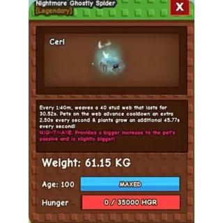 61KG GHOSTLY HATCH SPIDER NIGHTMARE