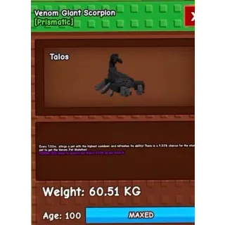 61Kg GIANT SCORPION VENOM 