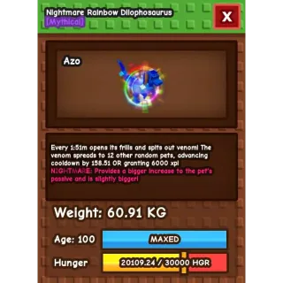 60KG RAINBOW HATCH DILO NIGHTMARE 