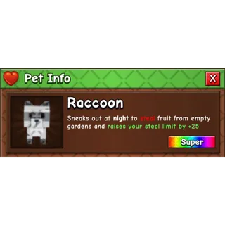 1X RACCOON GROW A GARDEN 2