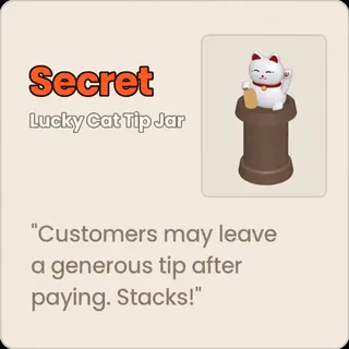 Run A Restaurant - Lucky Cat Tip Jar