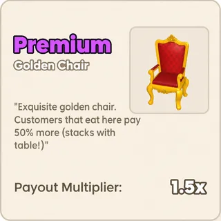 Run A Restaurant - Golden Chair